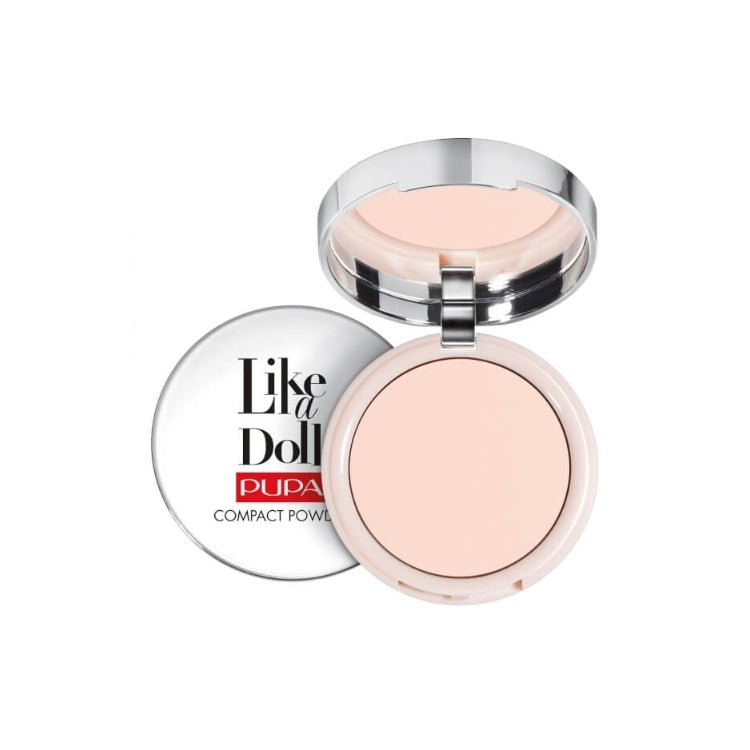 Pupa - Like a Doll - Cipria Compatta Effetto Pelle Nuda - Finish Matt Radioso - Nude Skin Compact Powder - Radiant Matte Finish - Poudre Compacte Effet Peau Nude - Résultant Mat Et Rayonnant - SPF 15
