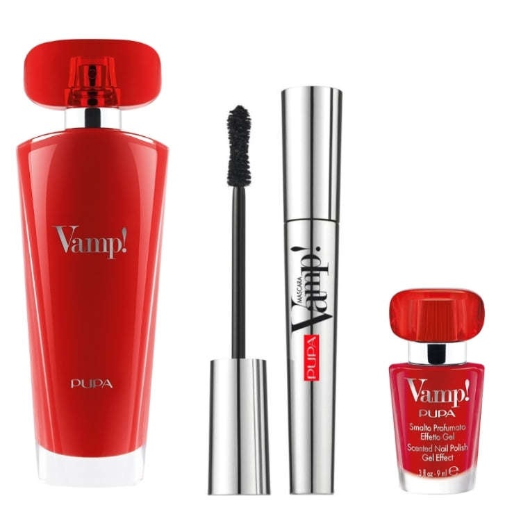 Pupa - Vamp! - Cofanetto donna - Eau de Parfum - Smalto Profumato Effetto Gel - Exceptional Volume Mascara