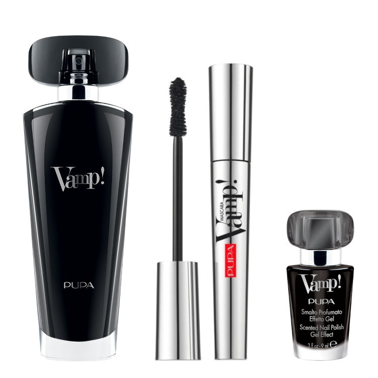 Pupa - Vamp! - Cofanetto donna - Eau de Parfum - Smalto Profumato Effetto Gel - Exceptional Volume Mascara