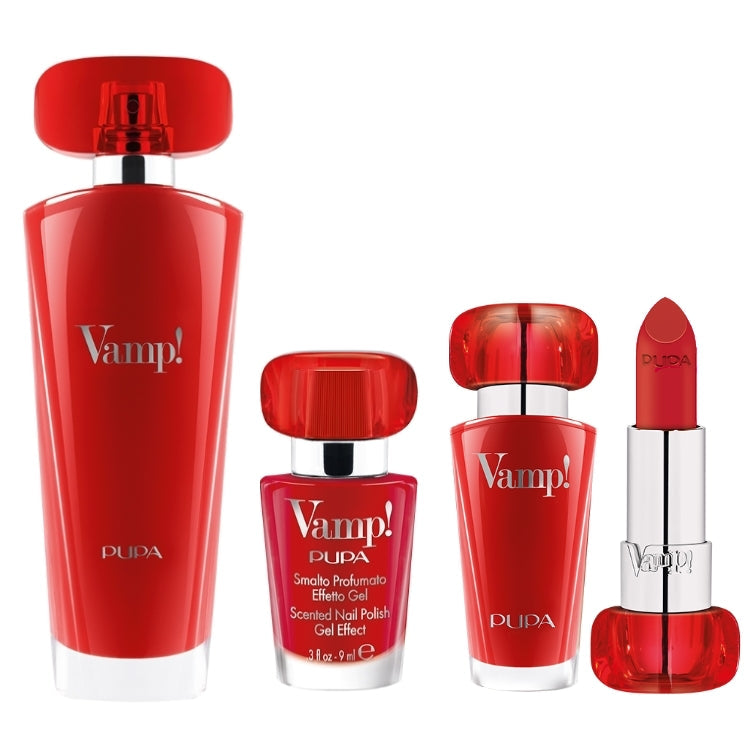 Pupa - Vamp! - Cofanetto donna - Eau de Parfum - Smalto Profumato Effetto Gel - Rossetto Colore Estremo