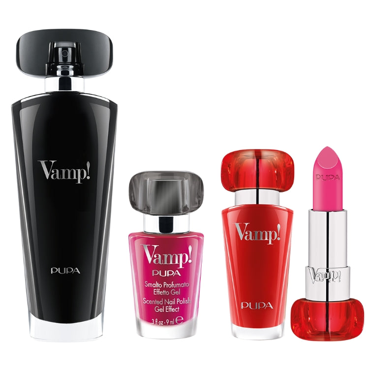 Pupa - Vamp! - Cofanetto donna - Eau de Parfum - Smalto Profumato Effetto Gel - Rossetto Colore Estremo