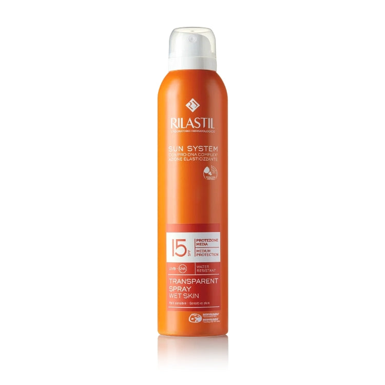 Rilastil - Sun System - Con Pro DNA Complex - Azione Elasticizzante - Transparent Spray Wet Skin