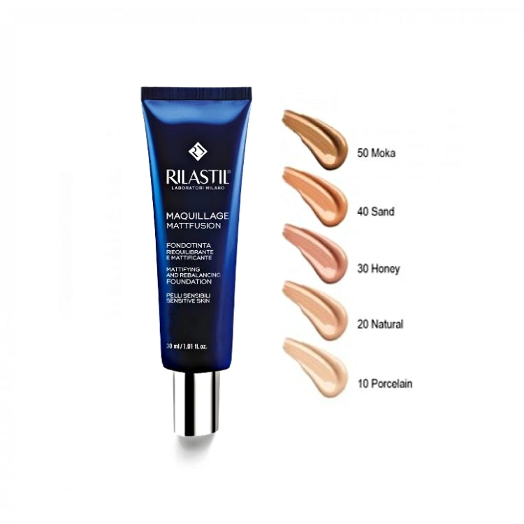 Rilastil - Maquillage Mattfusion - Fondotinta Riequilibrante & Mattificante - Mattifying And Rebalancing Foundation - Pelli Sensibili - Sensitive Skin