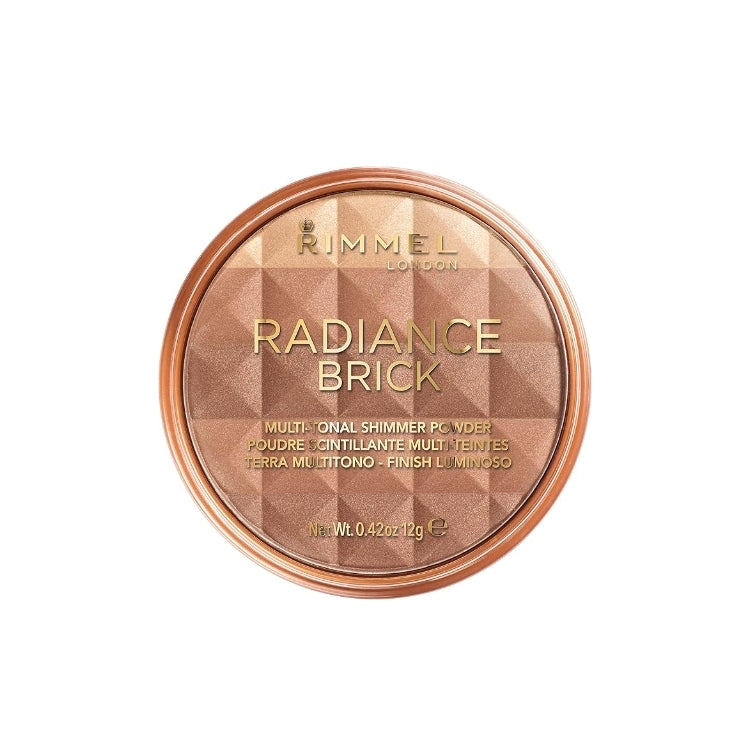 Rimmel London - Radiance Brick - Multi-Tonal Shimmer Powder - Poudre Scintillante Multi-Teintes - Terra Multitono-Finish Luminoso