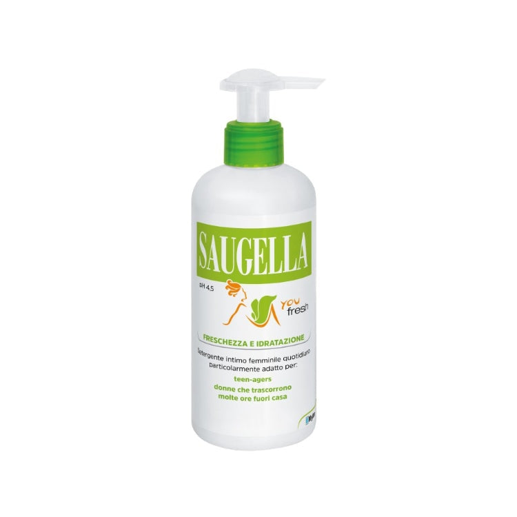 Saugella - Ph 4,5 - Freschezza & Idratazione - Detergente Intimo Femminile Quotidiano - Particolarmente Adatto Per: Teen-Agers - Donne Che Trascorrono Molte Ore Fuori Casa