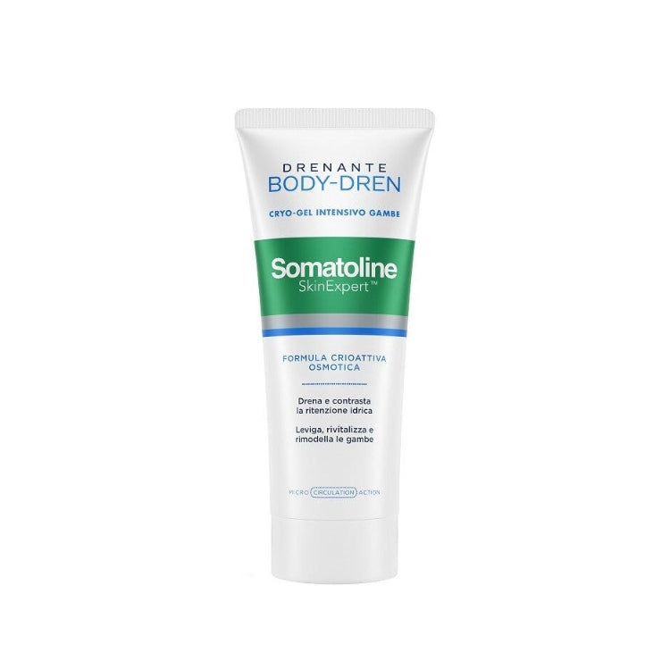 Somatoline Cosmetic - Skin Expert - Drenante Body-Dren - Cryo-Gel Intensivo Gambe - Formula Cryoattiva Osmotica - Con Oxy-Dren Complex