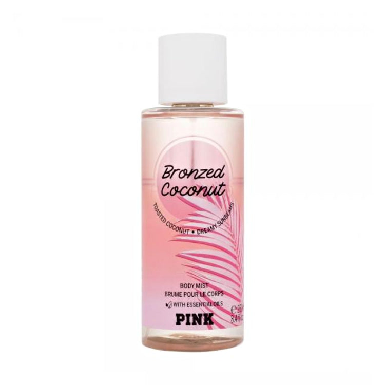 Victoria's Secret - Pink - Bronzed Coconut - Body Mist - Brume Pour Le Corps - With Essential Oils