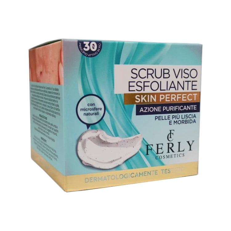 Ferly Cosmetics - Skin Perfect - Scrub Viso Esfoliante - Azione Purificante - Pelle Più Liscia & Morbida - Con Microsfere Naturali - Self Care - Dermatologicamente Testato